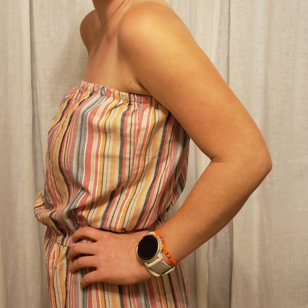 Drew Striped Pink and Blue Jumpsuit - Picture 2 of 5